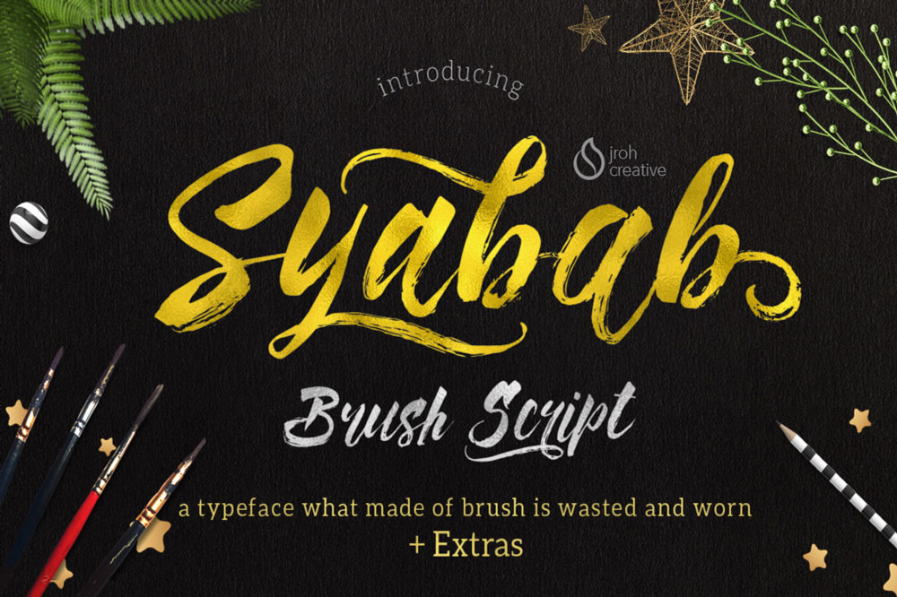 Syabab Brush Free Script font