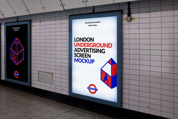 London Underground Ad Screen Mockup