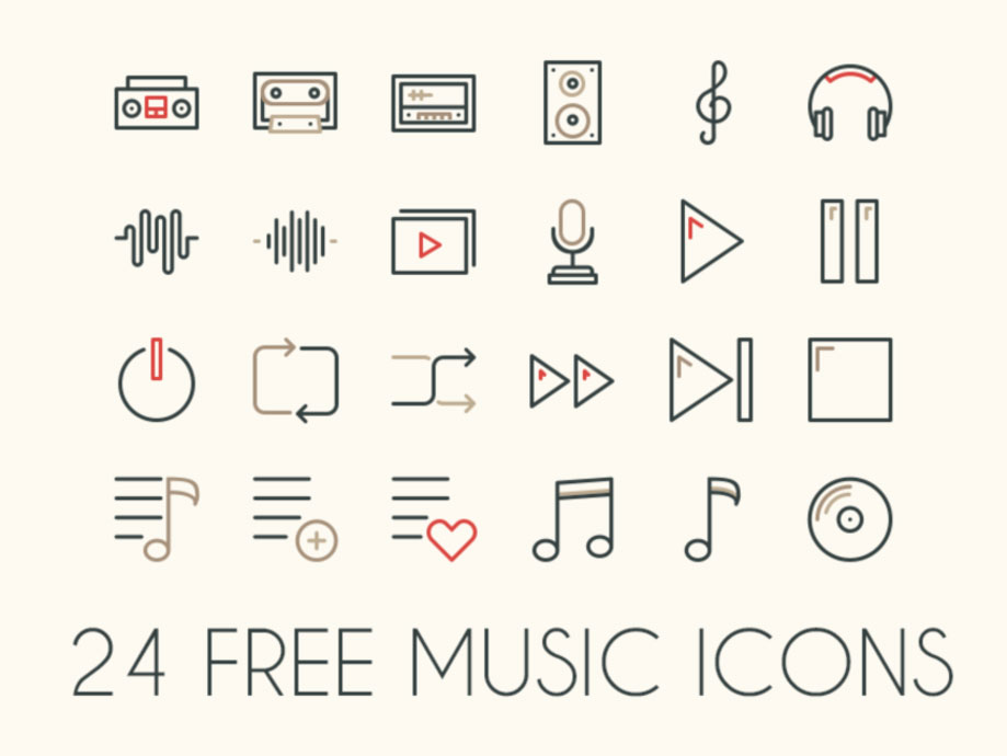 free music vector icons