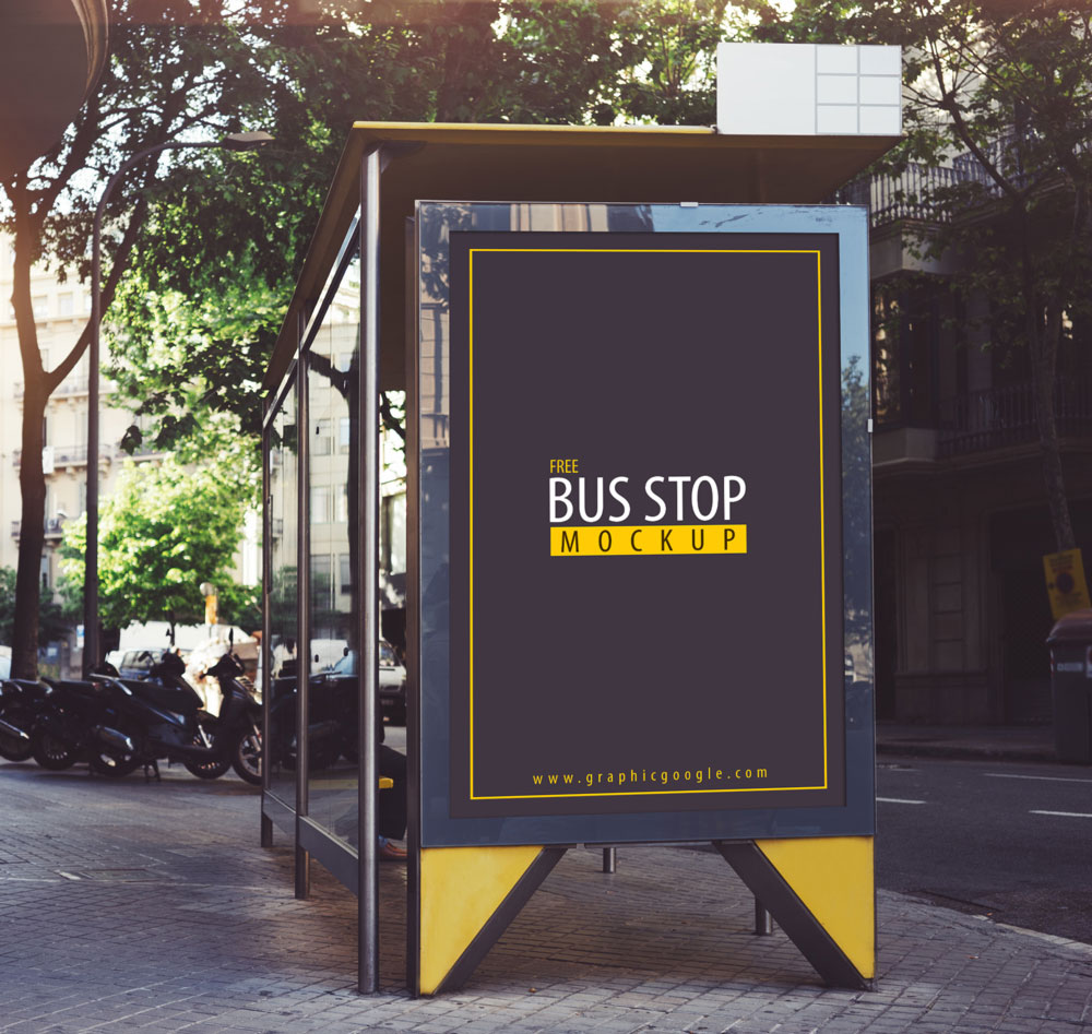 Bus Stop PSD Mockup
