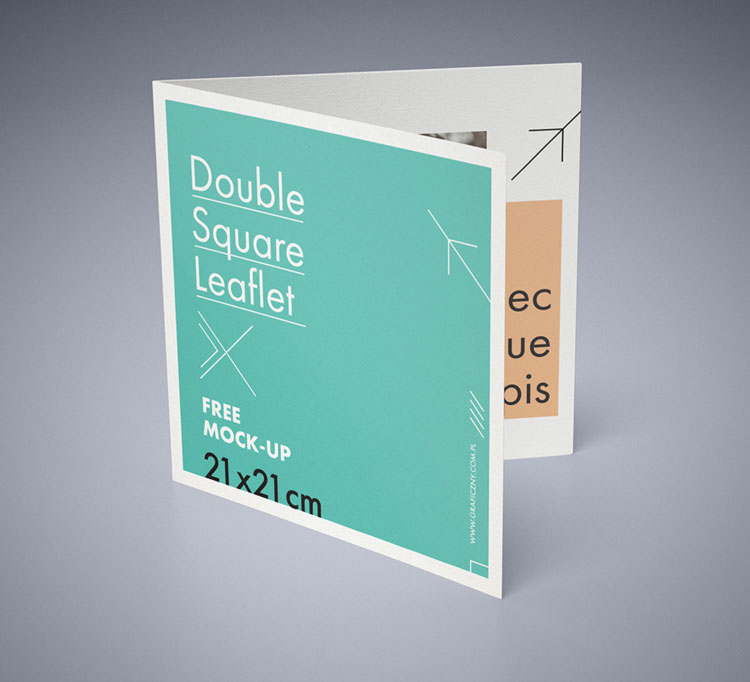 Double square leaflet Free PSD mockup
