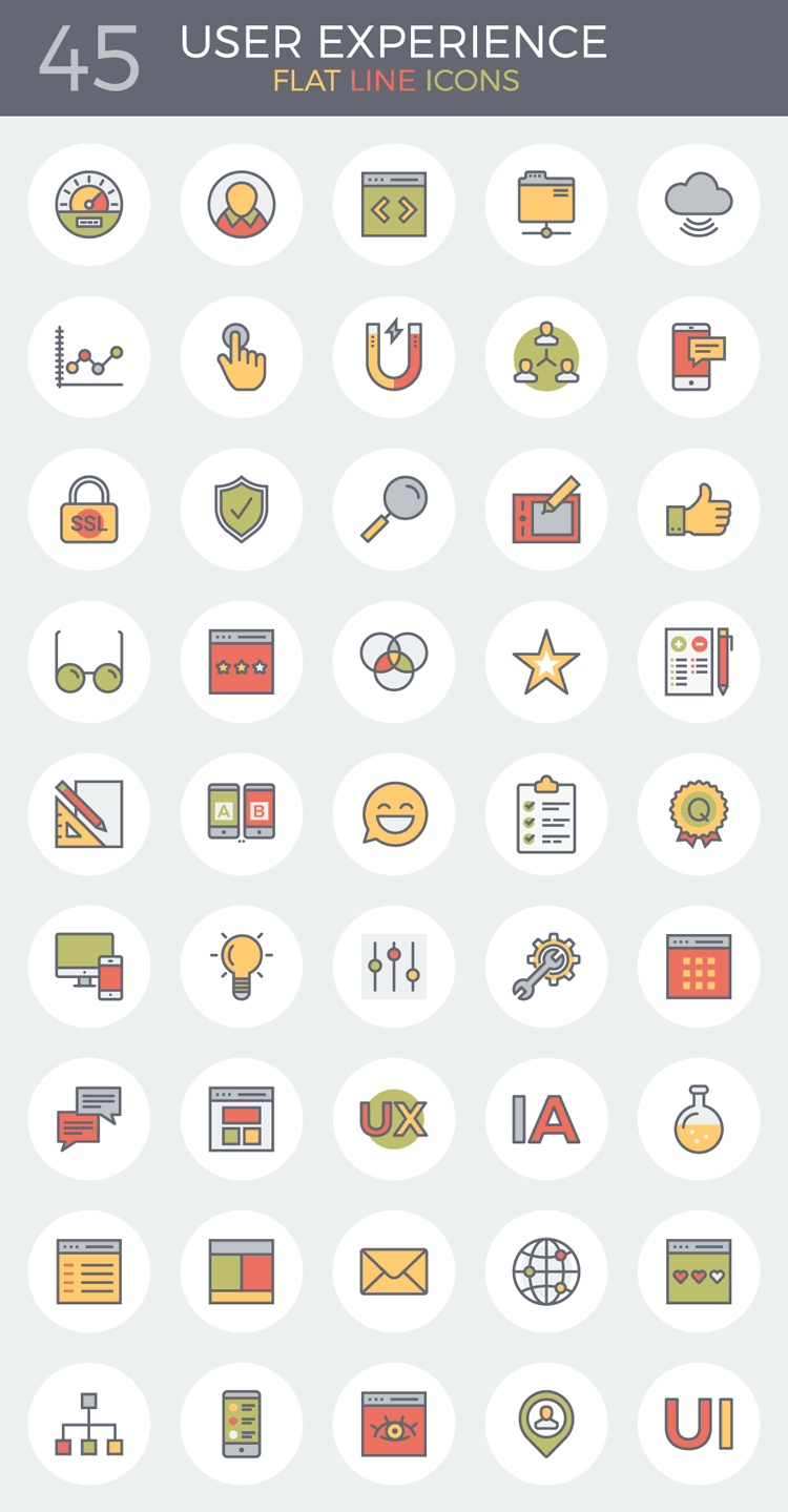 flat-line-user-experience-icons