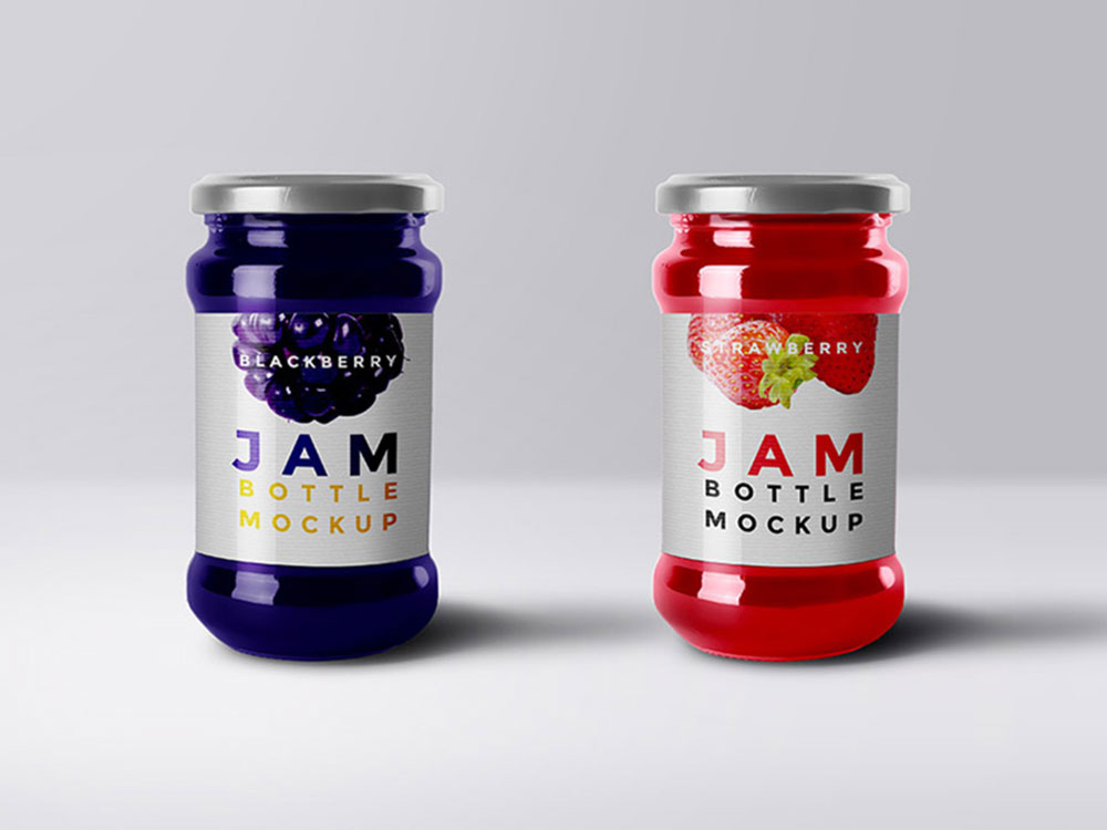 Realistic Jam Bottle Free PSD Mockup