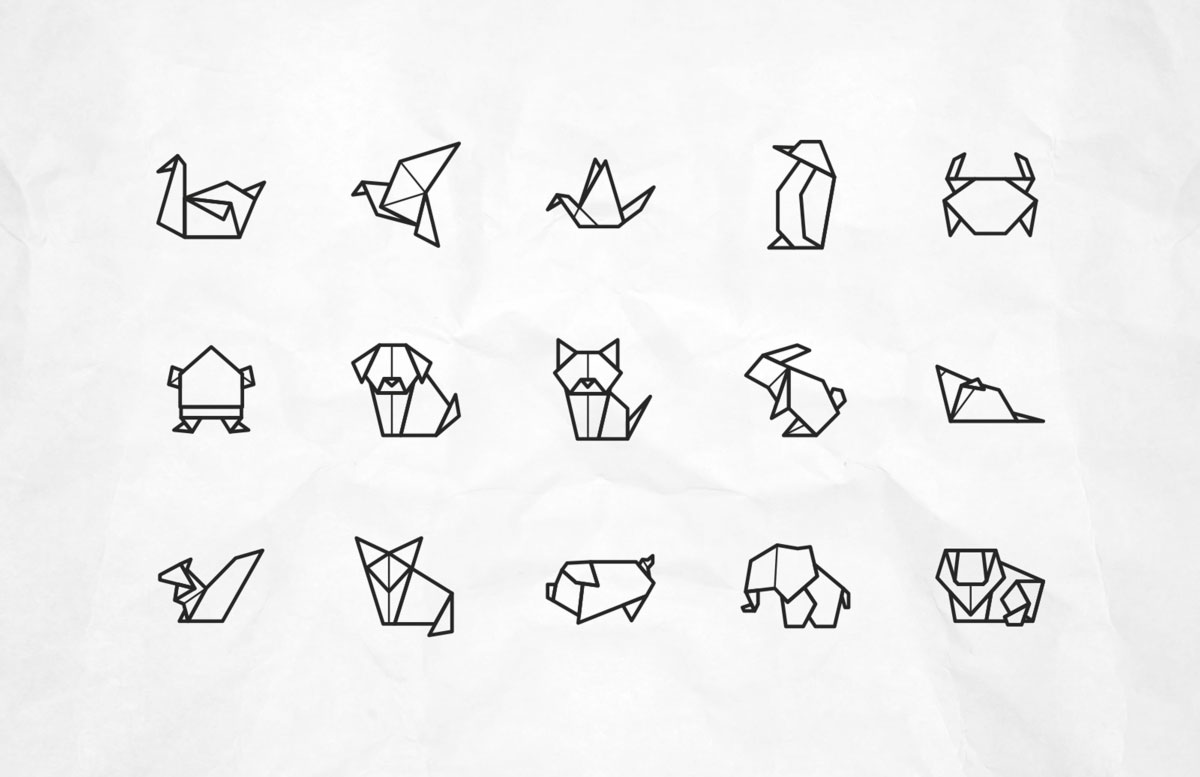 Origami Animal Free Vector Icons